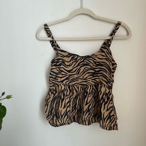 Hollister Tan and Black Zebra-Print Cami Top